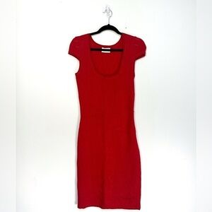 Zac Posen Red Knit Bodycon Dress